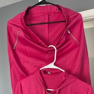 Vibrant Pink Hoodie with jacket Zipper Details